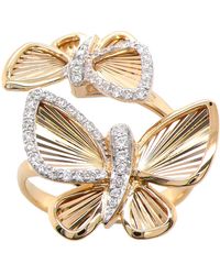 Artisan - 18K Diamond Butterfly Bypass Ring - Lyst