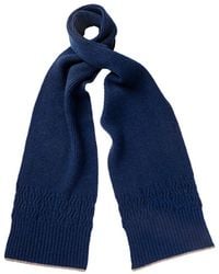 Kinalba - Neutrals Gents Midnight Mid-Weight Ribbed Cashmere Scarf - Lyst