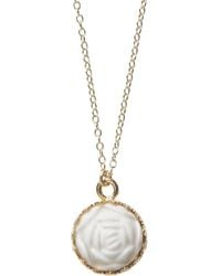 POPORCELAIN - Mini Round Rose Gold-filled Charm Necklace - Lyst