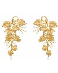Meraki by Rashmi Bajaj - Fiano De Perla Plated Dangle Earrings With Pearl Drops - Lyst