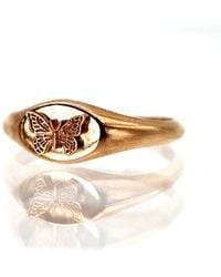 VicStoneNYC Fine Jewelry - Vermeil Butterfly Signet Ring - Lyst