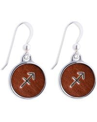 N'damus London - Zodiac Sagittarius Leather Earrings - Lyst