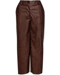 Conquista - Chocolate Faux Leather Culottes - Lyst