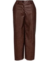 Conquista - Chocolate Faux Leather Culottes - Lyst
