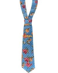 NANDANIE - Floral Printed Lurex Petite Necktie + Tie Bar - Lyst
