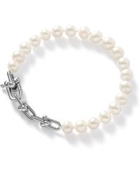 Pearls of the Orient Online - Gratia Cultured Freshwater Pearl Bracelet With Chunky Fill Chain Feature - Lyst