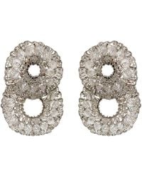 Lavish by Tricia Milaneze - Neutrals Clear & Gush Small Handmade Crochet Earrings - Lyst
