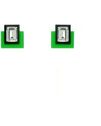 Gissa Bicalho - Handmade Acrylic Earring S Deco Rectangular Cut-Off Stone - Lyst