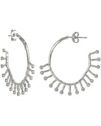 Spero London - Sterling Crown Natural Textured Molten Large Hoop Earring - Lyst