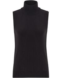 Peraluna - Slim Fit Sleeveless Turtle-Neck Blouse - Lyst
