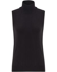 Peraluna - Slim Fit Sleeveless Turtle-Neck Blouse - Lyst