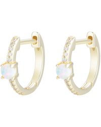 KAMARIA - Opal And Crystal Huggie Earrings - Lyst