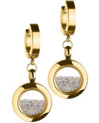 My Little Nature - Neutrals Plated Dangle Earrings With Natural Sand - Lyst
