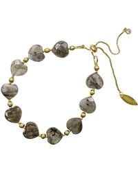 Farra - Heart Shaped Labradorite Adjustable Bracelet - Lyst