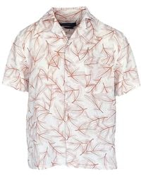 Haris Cotton - Printed Linen Byron Shirt Copper Fern - Lyst