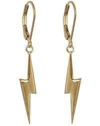 Edge Only - Pointed Lightning Bolt Drop Earrings 18Ct Vermeil - Lyst