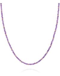 Nellou Jewellery - Amethyst February Birthstone Orbit Necklace - Lyst