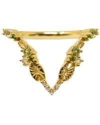 NASI SILVER - Lilypad Ring- Peridot- Chrome Diopside And Topaz - Lyst