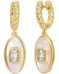 Leeada Jewelry - Juno Pendant Earrings Mother Of Pearl - Lyst