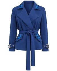 Maui X Lolita - Pearl Denim Cropped Trench Jacket - Lyst