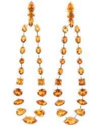 Artisan - White Gold Natural Citrine Chandelier Earrings Designer Jewelry - Lyst