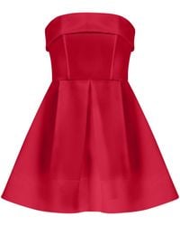 Tia Dorraine - Wild Flower Flared Satin Mini Dress - Lyst