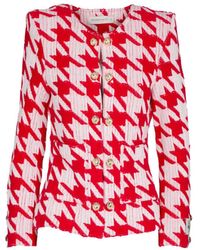 The Extreme Collection - And Houndstooth Cropped Blazer With Buttons Breton - Lyst