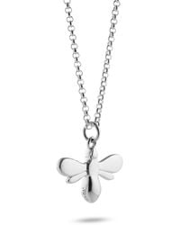 Lime Tree Design - Queen Bee Pendant Necklace Brushed Sterling Silver - Lyst