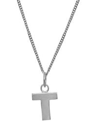 Edge Only - Letter Pendant T Initial Necklace Sterling - Lyst