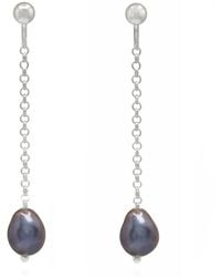 Ninemoo - Midnight Baroque Pearl Clip-On Earrings - Lyst