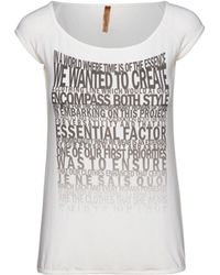 Conquista - Cap Sleeve Print Top - Lyst