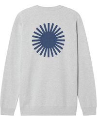 Thinking Mu - Organic Cotton Sweatshirt With Back Blue Sol - Lyst