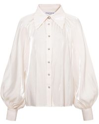 Femponiq - Gathered Neck Voluminous Raglan Sleeve Shirt - Lyst