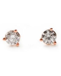 VicStoneNYC Fine Jewelry - Natural Tiny Diamond Three Prong Settings Stud Earrings - Lyst