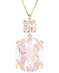 Augustine Jewels - Vermeil Rose Quartz Drop Necklace - Lyst