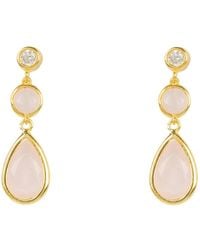 LÁTELITA London - Tuscany Gemstone Drop Earring Gold Rose Quartz - Lyst