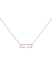 LMJ Swing Rectangle Diamond Necklace In 14k Rose Gold - Metallic