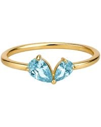 Belinda Jewelz - Aquamarine Heart Toi Et Moi Birthstone Ring - Lyst