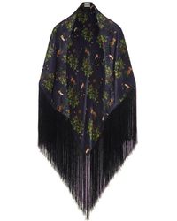 Ashaki - The Shanti Tiger Fringe Triangle Scarf - Lyst