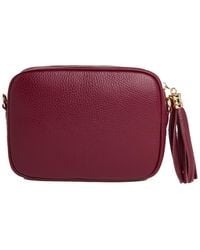 Betsy & Floss - Verona Crossbody Burgundy Tassel Bag With & Chevron Strap - Lyst