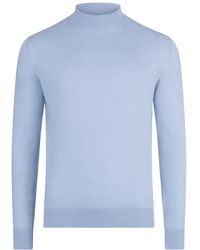 Paul James Knitwear - Ultra Fine Cotton Mock Turtle Neck Spencer Jumper - Lyst