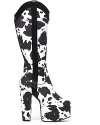 LAMODA - Cowgirl Platform Knee High Boots - Lyst