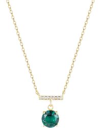 KAMARIA - Birthstone Solitaire & Crystal Bar Necklace - Lyst
