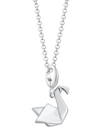 Lily Charmed - Sterling Origami Swan Charm Necklace - Lyst
