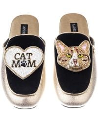Laines London - Classic Mules With Tabby The Ginger Cat & Cat Mum / Mom Brooches - Lyst