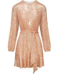 Urban Touch - Sequin Skater Dress With Long Sleeve - Lyst