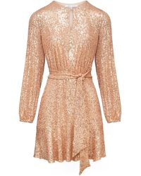 Urban Touch - Sequin Skater Dress With Long Sleeve - Lyst