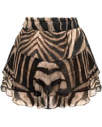 Framboise - Lavinia Linen Printed Mini Skirt - Lyst