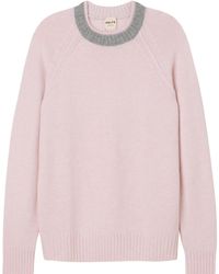 Salts Cashmere - Double Neck Trim Crew Neck Sweater - Lyst