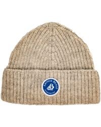 Arthur Beale - Neutrals Badge Beanie Hat - Lyst
